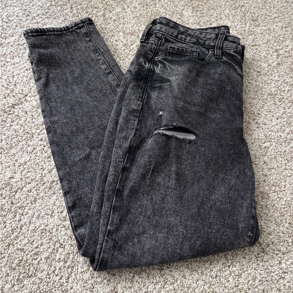 Old Navy O.G Faded Black Straight High Rise Jeans Size 4 - Picture 6 of 8